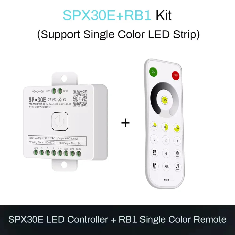LED Controller Universal Wifi SPI Pixel Dimmer SP530E Addressable Controller PWM RGB RGBW RGBCCT LED Dim 5-24V LED Light