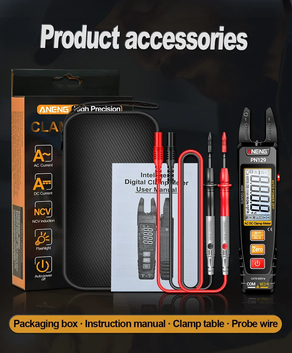 ANENG PN129 Digital Clamp Multimeter Meter  AC/DC Voltage  4000 Counts  Capacitance NCV Ohm Voltage Current Test Tester Tools