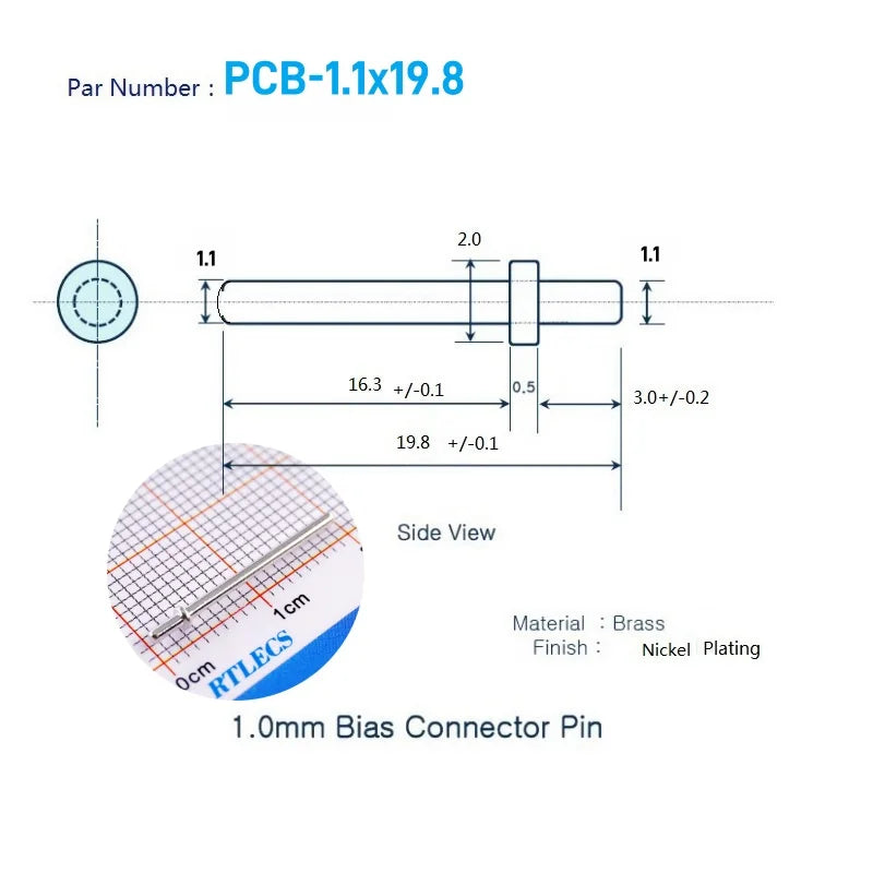 100/2000 Pcs Printed Circuit Board Male PCB Pins Gold Plated Press-Fit Tip Header Diameter 1.0 1.3 MM Brass Bias Connector Solid