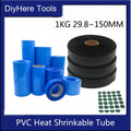 1KG 29.8~150MM PVC Heat Shrink Tube Shrinkable Cable Sleeve For 18650 Lithium Battery Pack + 100pcs Insulating Adhesive Paper