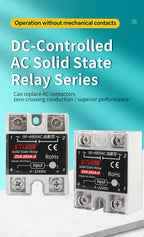 High-voltage Single-phase Solid State Relay Input 4-32VDC to Output 90-480VAC DC to AC SSR 10/25/40A Module Relay