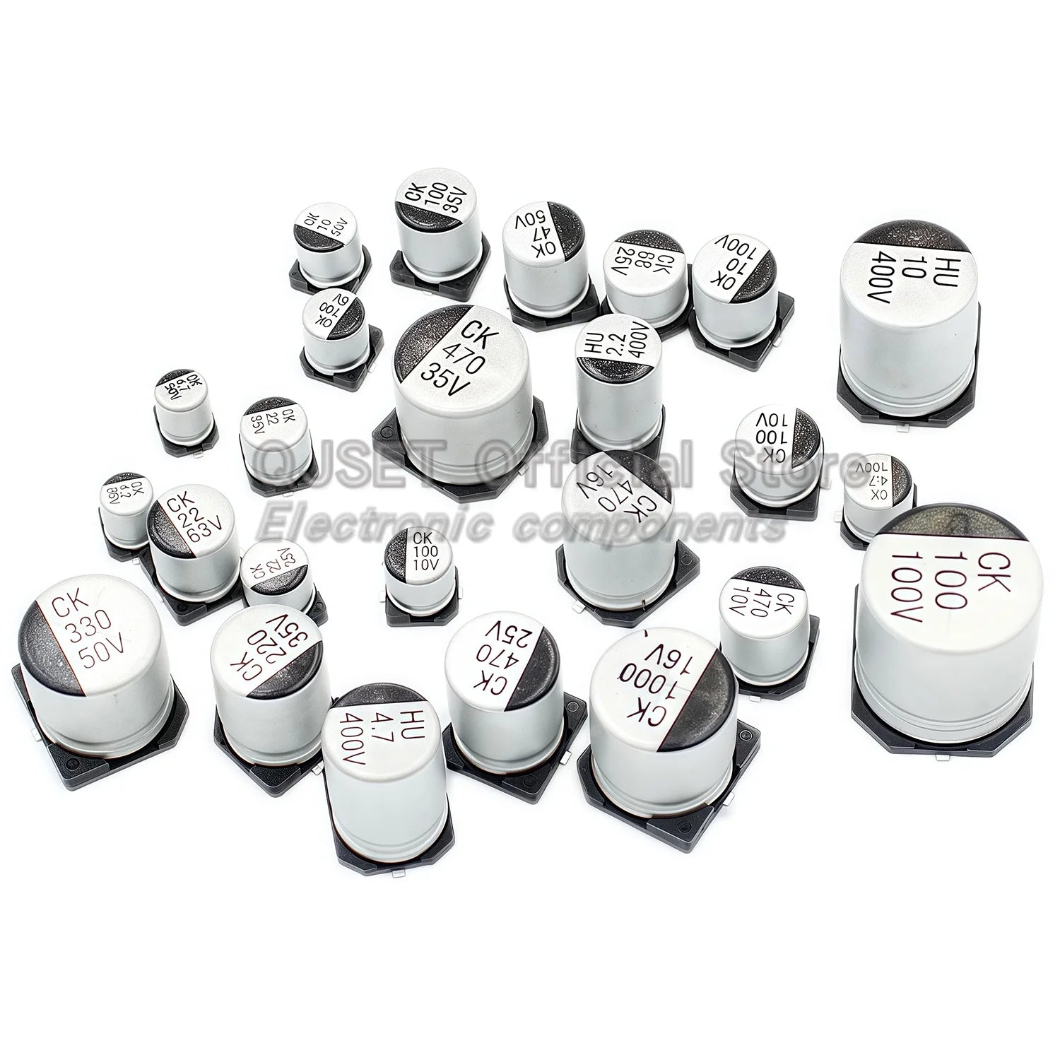 10Pcs SMD Aluminum Electrolytic Capacitor 6.3V 10V 16V 25V 35V 50V 100V 400V  2.2UF 4.7UF 10 22 33 47 100 220 330 470 680 1000UF