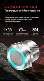 ABILKEEN 30mm 1NO Momentary/Latching Function Piezo Electric Switch IP68 Waterproof Pressure-Sensitive Switch