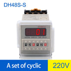 DH48S-S Time Delay Relay Switch DC24V 12V 0.1S-99H Digital LED Programmable With Base Timer Relay SPDT AC220V With Transformer