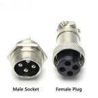 GX12 GX16 GX20 2 3 4 5 6 7 8 9 10 Pin Connector Male Female Butting Wire Cable Circular Aviation Socket Plug