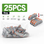PCT-221 Lever Wire Connector 25 34 50 100PCS Inline Splicing Terminal Block Compact Cable Splitter Kit for LED Electrical Wiring