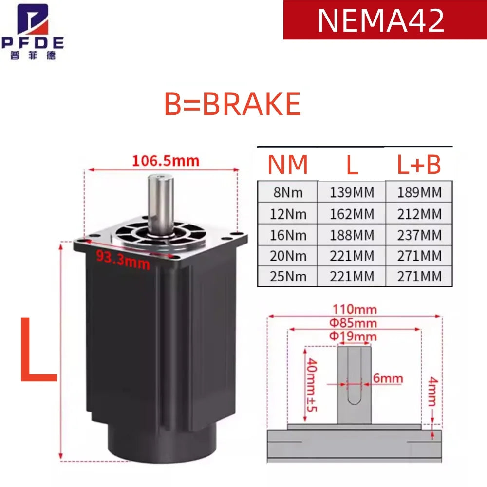 NEMA42  Three-phase motor set  Schritt Motor Drive  8N.M 12N.M 16N.M 20N.M  Stepper Motor 220V  driver 3DM2283