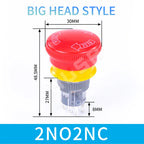 16mm22mm Ultra Short Style emergency stop button switch waterproof mushroom head Rotation reset Anti-slip with lights