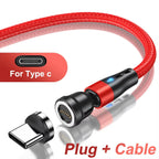 3A Fast Charging Magnetic Cable 540° Rotating USB Type C Micro Data Cable for Samsung Huawei Xiaomi Android Phone Charger Wire