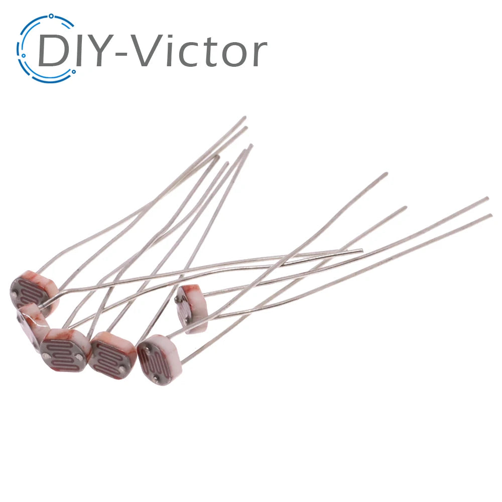 50pcs (5 Values * 10pcs) LDR Photo Light Sensitive Resistor Photoelectric Photoresistor Kit for Arduino 5506 5516 5528 5537 5539