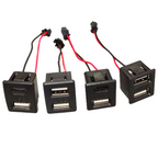 Double Layer USB Socket Type-C Female + USB A Female Charging Power Socket with JST SM Connector Wire for LED Light Power Supply