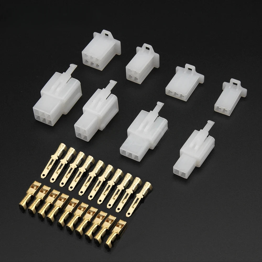 10Set 2.8mm 2/3/4/6/9P Automotive 2.8 Electrical Wire Connector Male Female Cable Terminal Plug Kits Car Motorcycle Plug Socket