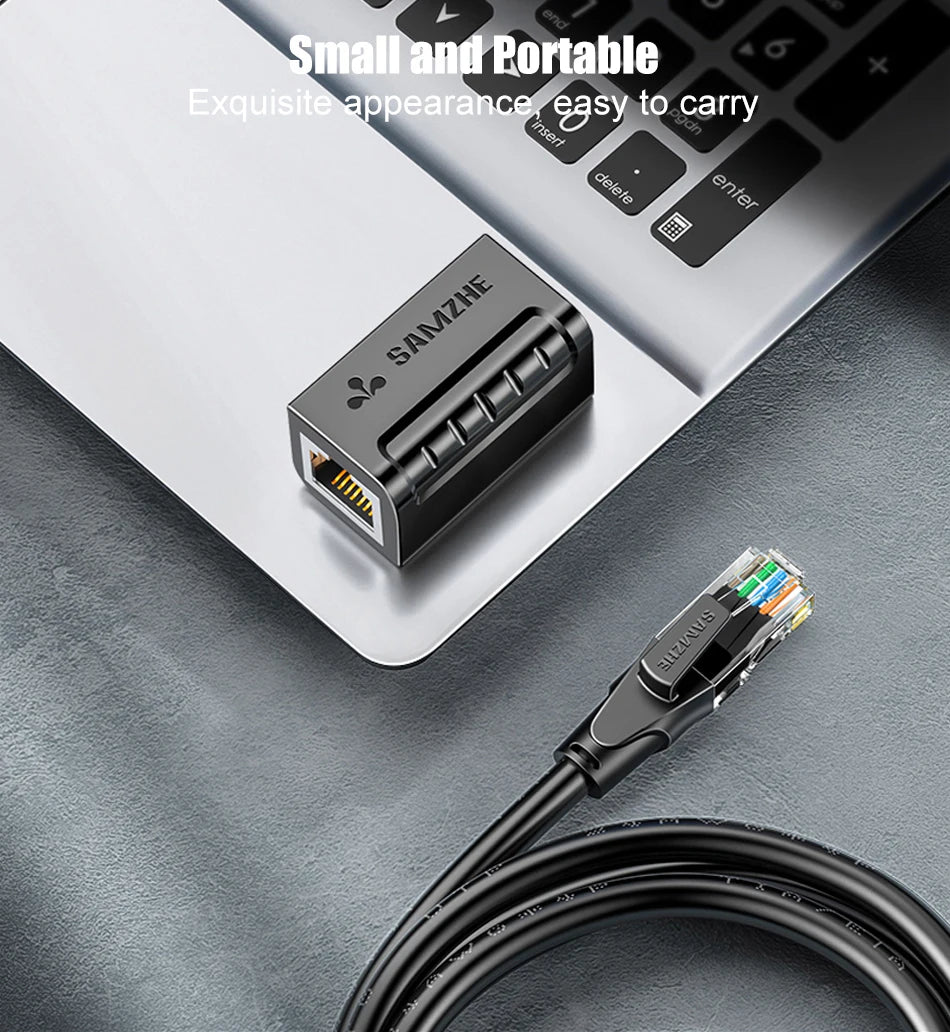 SAMZHE Ethernet Adapter 8P8C RJ45 Lan Cable Extension Connector for Internet Connection Cord Female to Female