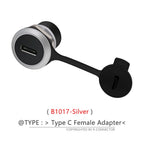 Waterproof D Type Chassis Connector,Type C Female to Female USB-C Converter Adapter Type-C Panel Mount DIY Jack with Dust Cover