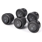 5/10PCS ON/Off Round Rocker Switches SPST 20mm Mini 12 Volt DC Mini Circle Toggle Switch 12V for Car Automotive RV 2 Pin