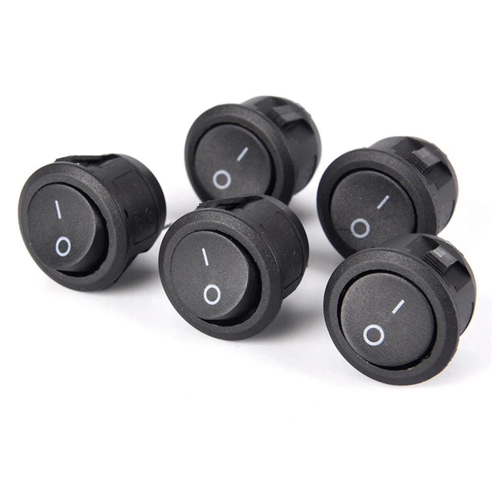 5/10PCS ON/Off Round Rocker Switches SPST 20mm Mini 12 Volt DC Mini Circle Toggle Switch 12V for Car Automotive RV 2 Pin