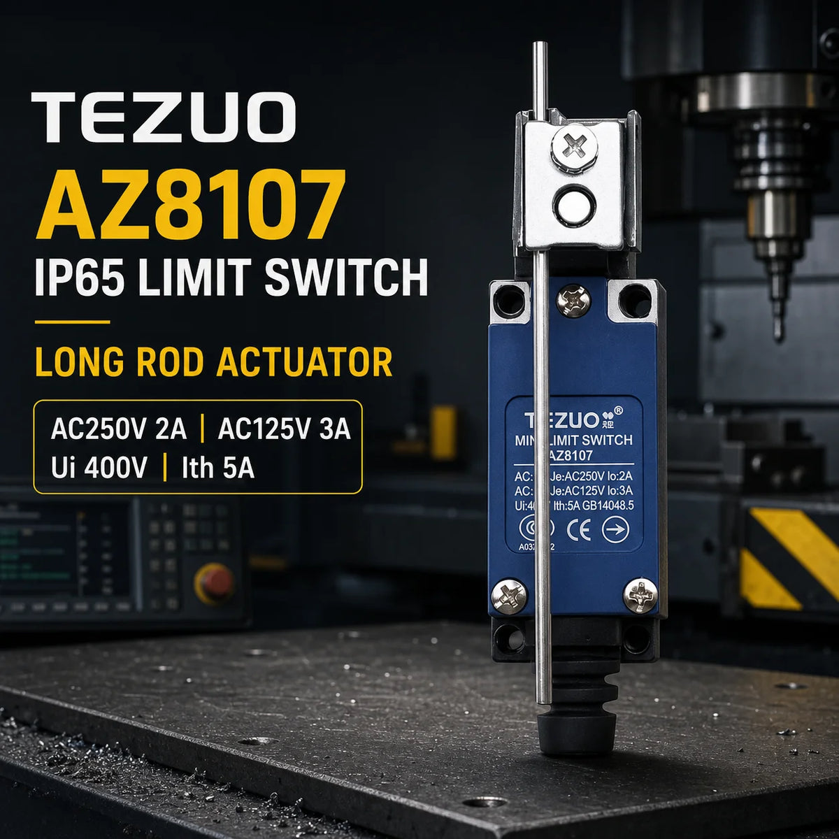 TEZUO AZ8107 IP65 Limit Switch Micro Travel Switch for Industrial Automation