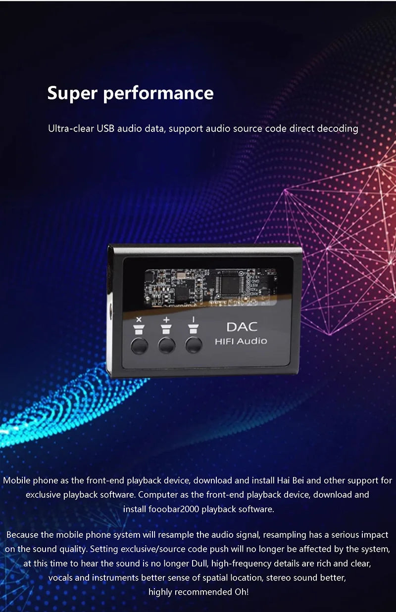 Headphone Decoding Amplifier ES9018K2M DAC DSD128 PCM32BIT 384KHz Lossless Decoding Headphone Amplifier MAX97220 Chip