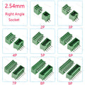 5/10Pcs 15EDG 2.54 mm KF2EDG PCB Screw Terminal Block Connector Right Angle/Straight Needle Plug Pin Header Socket 2/3/4/10 Pin