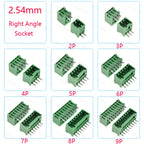 10PCS 2.54/3.81/5.08MM 2EDG 15EDG 2/3/4/5/6/7/8 Pin Screw Terminal Block Connector Pitch Plug+Straight/Curved Needle Pin Socket