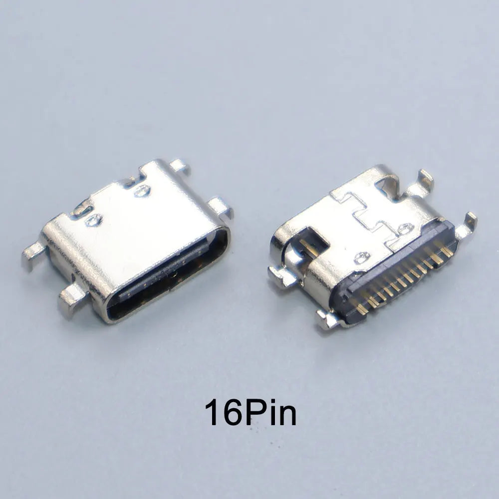 JCD 10PCS 2/6/16/24 Pin Type-C Charging Port USB-C Female Connector Charger Socket PCB Soldering SMD SMT DIY Repair Adapter