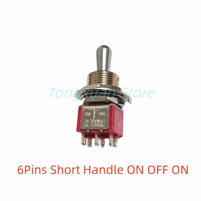1pc SH T8013-Z1 12mm ON-OFF-ON SPDT DPDT 3/6Pin 2/3Position Maintained Toggle Switch Large Long Handle 3A 250VAC/5A 125VAC