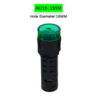 AD16-16SM 16mm buzzer 12V 24V 110V 220V 380V Flash Signal Light Red LED Active Buzzer Beep Alarm Indicator Red Green Yellow