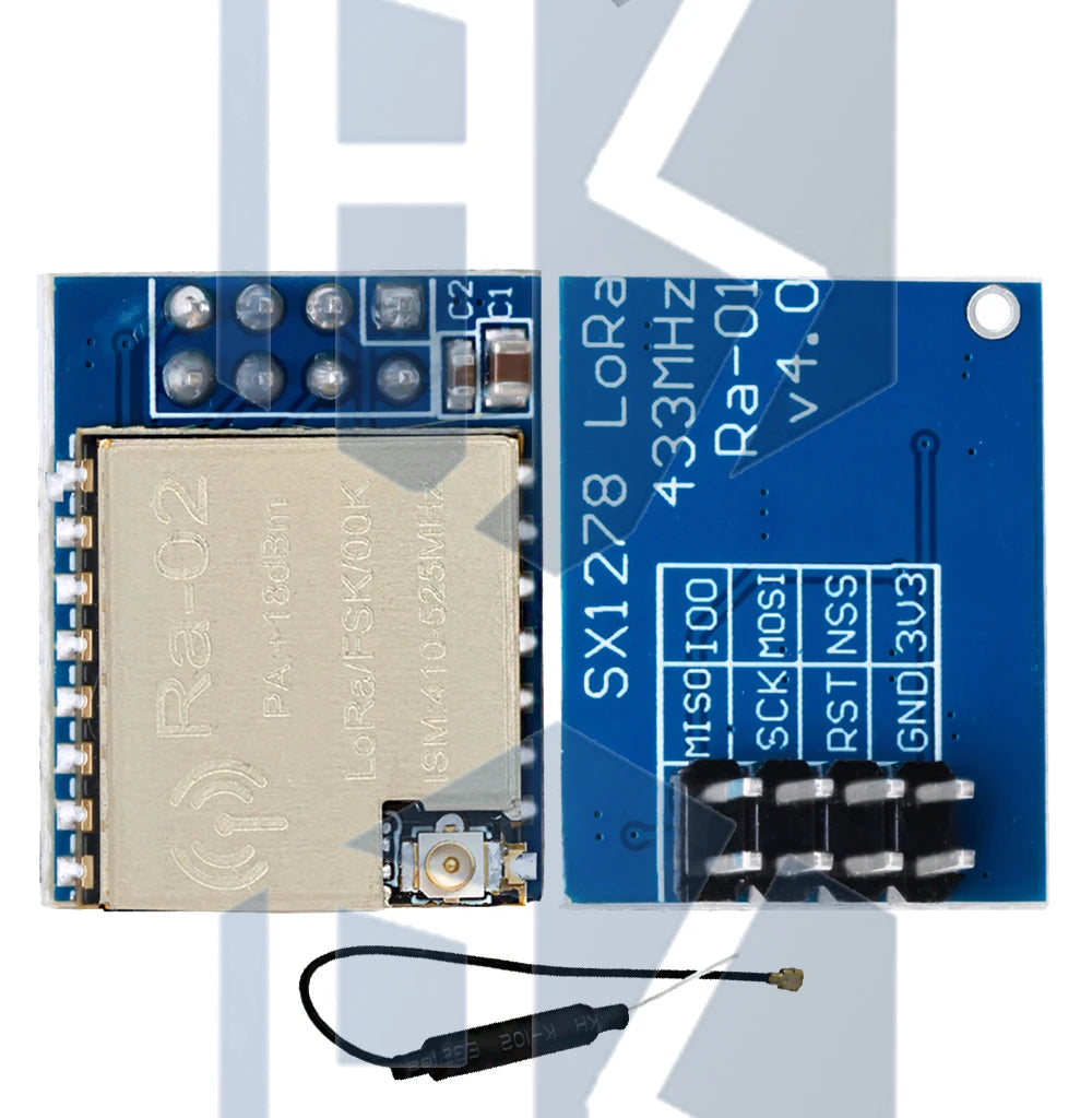 LoRa SX1278 RA-01/RA-02 Spread Spectrum Wireless Module, 433 MHz Wireless Serial Port, SPI Interface with Antenna, Designed
