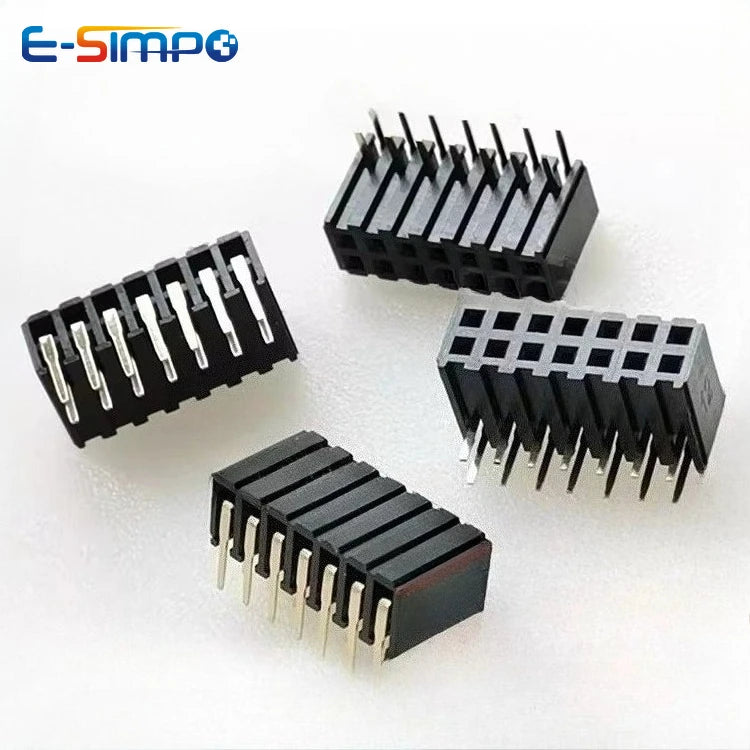 10pcs 2.0mm Side Insertion Right Angle Double Row 2X4/5/6/8/9/10/12/20/22/40P PH7.2 gold-plated PCB Female Pin Header