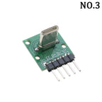 1Pcs USB 3.1 Vertical Straight Plug Double Side Positive Negative Plug Type-C Male/Female Test Board PCB Connector With Pin