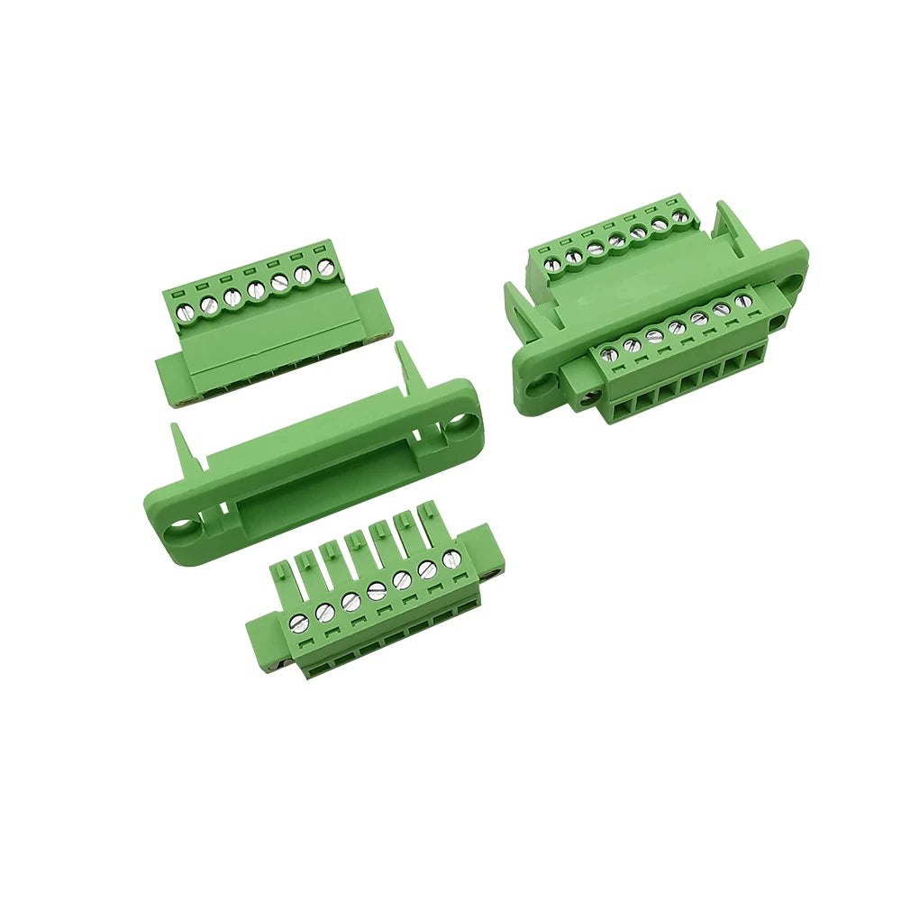 1Set 3.81mm Pitch Screw Terminal Block 2/3/4/5/6/7/8/9/10/12 Pin Through-wall Pluggable Plug Terminal Blocks Connector 15EDGWC