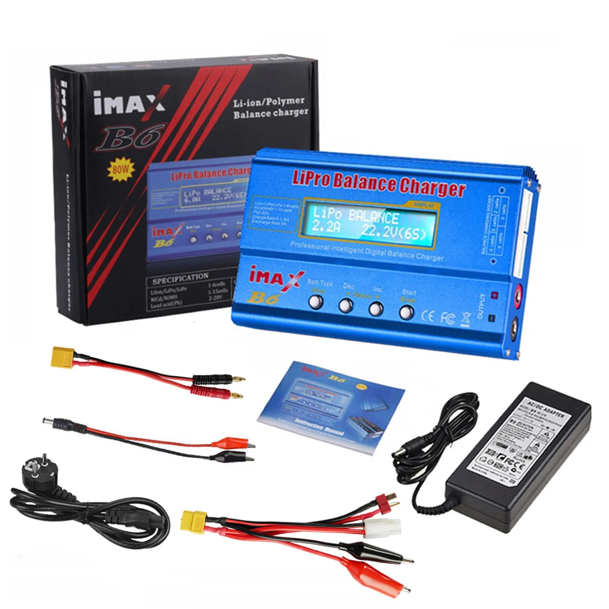 HTRC IMAX B6 80W RC Charger for Lipo NiMh Li-ion Ni-Cd Battery Charger RC B6 Charger Lipro Discharger Digital Balance Charger