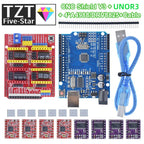 TZT CNC Shield V3 Engraving Machine 3D Printe+ 4pcs DRV8825 Or A4988 driver expansion board For arduino + UNOR3 with USB cable