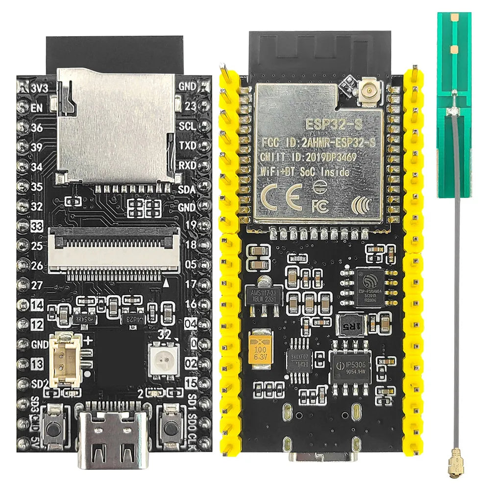 ESP32 CAM Development Board with OV2640 Camera Module TF Slot Battery Port ESP32-S Extend 2.4G Antenna 4MB Flash 8MB PSRAM