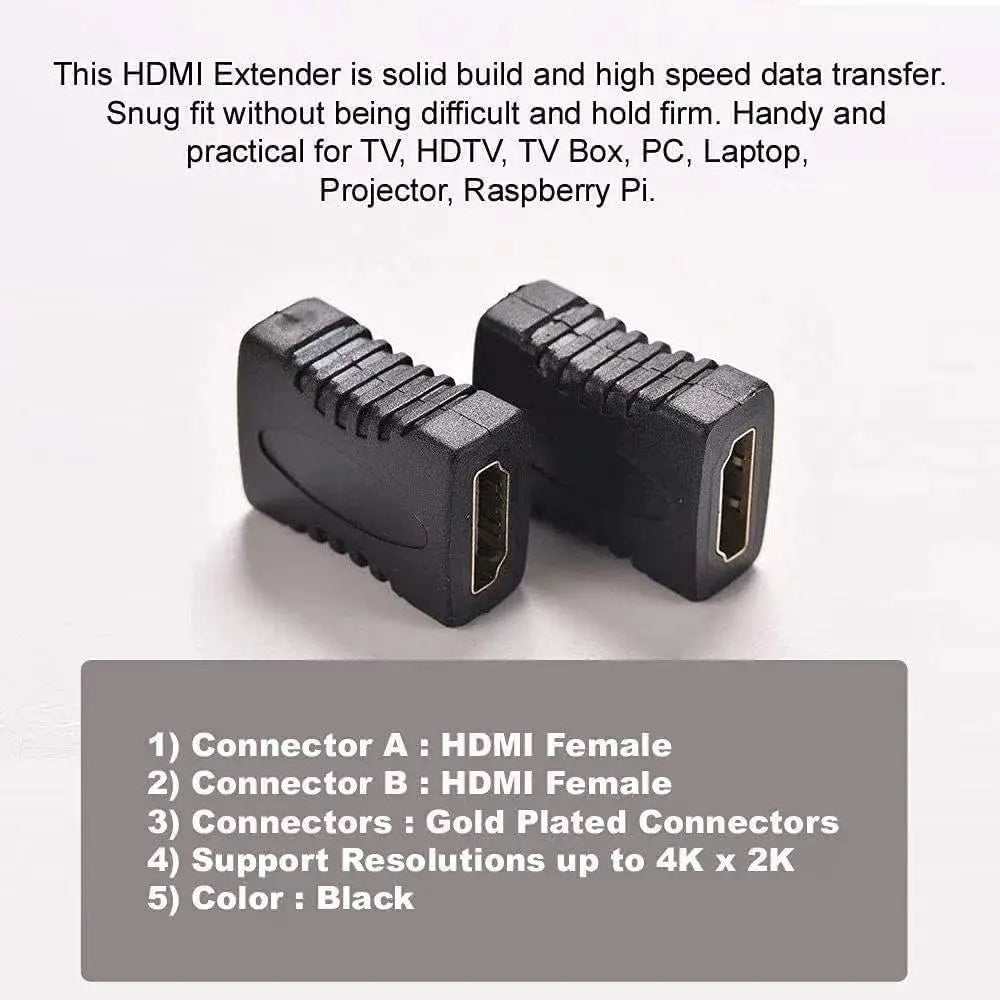 HDMI Female to Female Connector HDMI Extension Cable High-Definition Connector Version 1.4 Computer Video HDMI Straight Connecto