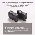 HDMI Female to Female Connector HDMI Extension Cable High-Definition Connector Version 1.4 Computer Video HDMI Straight Connecto