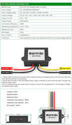 RUIYISI 15V-90V to 12V Converter 24V36V48V60V 80V 90V 72V to 24V 5V 9V 13.8V 15V 19V 36V Solar Voltage Reduction Power Module