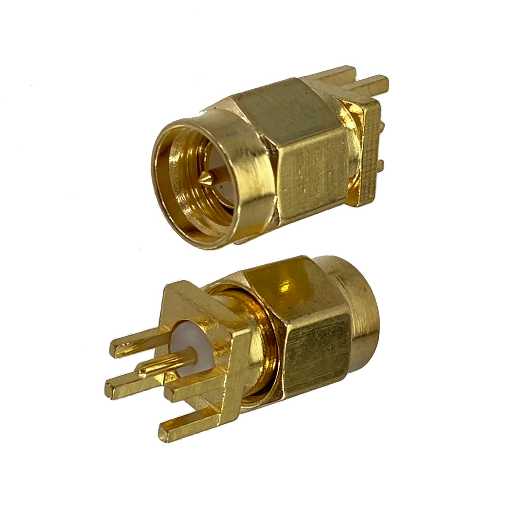 1pcs Connector SMA RP SMA  Male Plug & Female Jack Solder PCB & PCB edge Clip Mount Wire RF Coaxial Converter Brass FJP-810