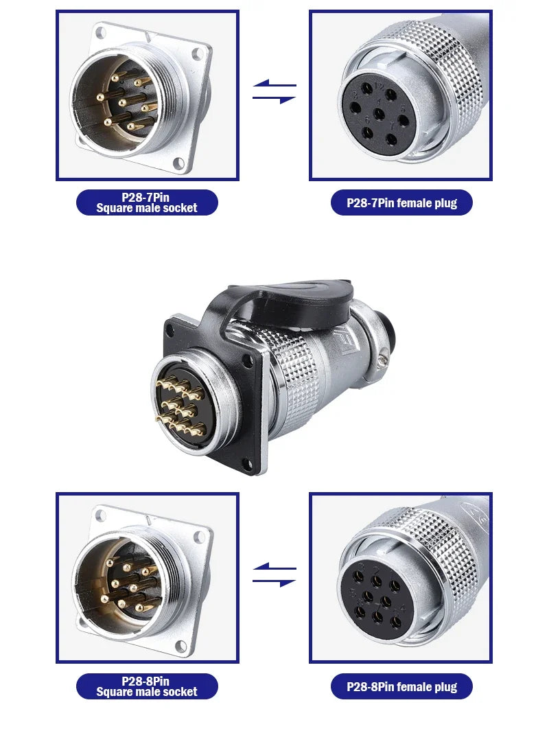 PLS28 P28-2/3/4/5/7/8/10/12/16/17/20/24/26 Pin Aviation Connector Plug WS28 Male Female Plug Socket Connector