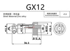 1pcs GX12 3 Pin Male & Female 12mm Wire Panel Connector Aviation Plug L89 GX12 Circular Connector Socket Plug
