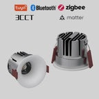 Recessed Curved Seamless LED Ceiling Light 3CCT/ Tuya BLE/ Zigbee/ Matter/ All Aluminum LED Spot Downlight