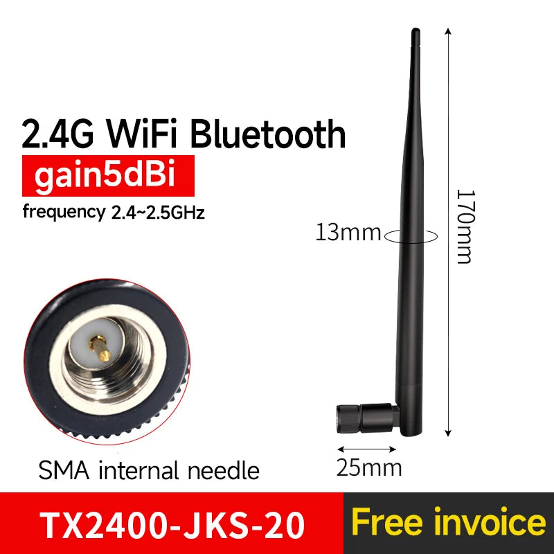 10Pc 2.4GHz Wifi uhf Antenna Omni Directional SMA Male TX2400-JZ-3 2.0dBi 2.4 GHz Mini Omnidirectional Antenna for communication