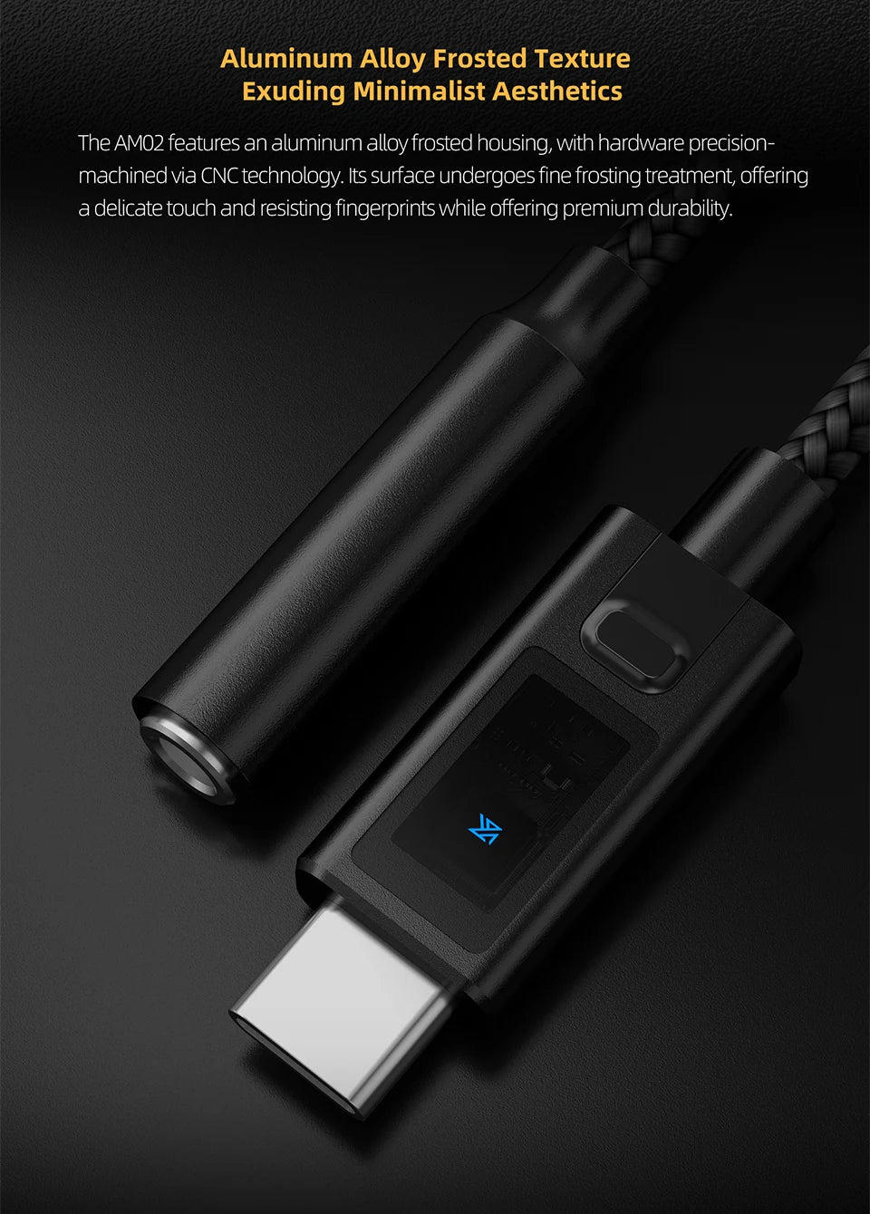 KZ AM02 Portable DAC Decoding Amplifier USB C to 3.5mm Audio Adapter with Professional 4-Stage EQ Tuning