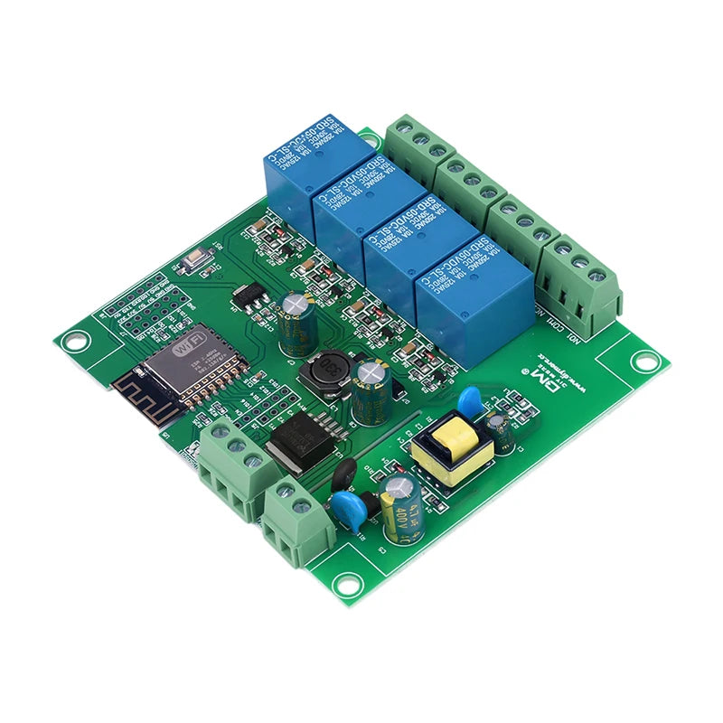 4 Channel ESP8266 Wireless WIFI Relay Module ESP-12F Development Board AC/DC 5V/7-28V/5-80V E-WeLink APP Remote Control