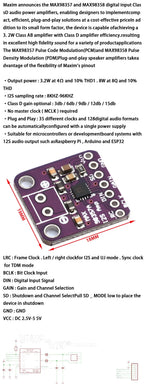 MAX98357 MAX4466 MAX9814 Electret Microphone Amplifier Stable MAX9814 Audio Amplifier Module Support ESP32 Raspberry Pi