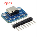 1-10PCS USB TYPE-C conversion board 2.54MM CC1 CC2 5.1K pull-down resistor connection