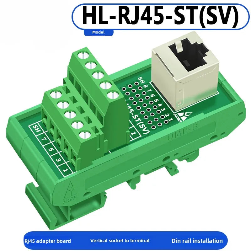 RJ45 Adapter Terminal RJ45 Adapter Terminal Cat5e Cat6 Adapter Board Network Port DIN35 Guide Rail Installation
