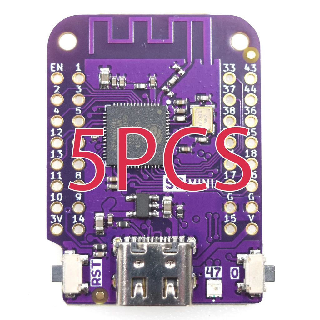 S3 Mini V1.0.0 - LOLIN WIFI Bluetooth IOT Board based ESP32-S3FH4R2 ESP32-S3 4MB FLASH 2MB PSRAM MicroPython Arduino Compatible