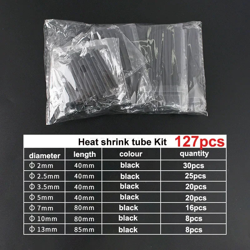 Heat Shrink Tubing Thermoresistant Tube Heat Shrink Wrapping Kit 2:1 Insulation Wire Cable Kit ,For Electrical Wiring and Repair