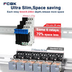 FCGK DC Control AC 6A Slim Interface Solid State Relay Module DIN SSR Slim Relay DC Control DC 41F-1Z-C2 SSR Relay DIN Rail